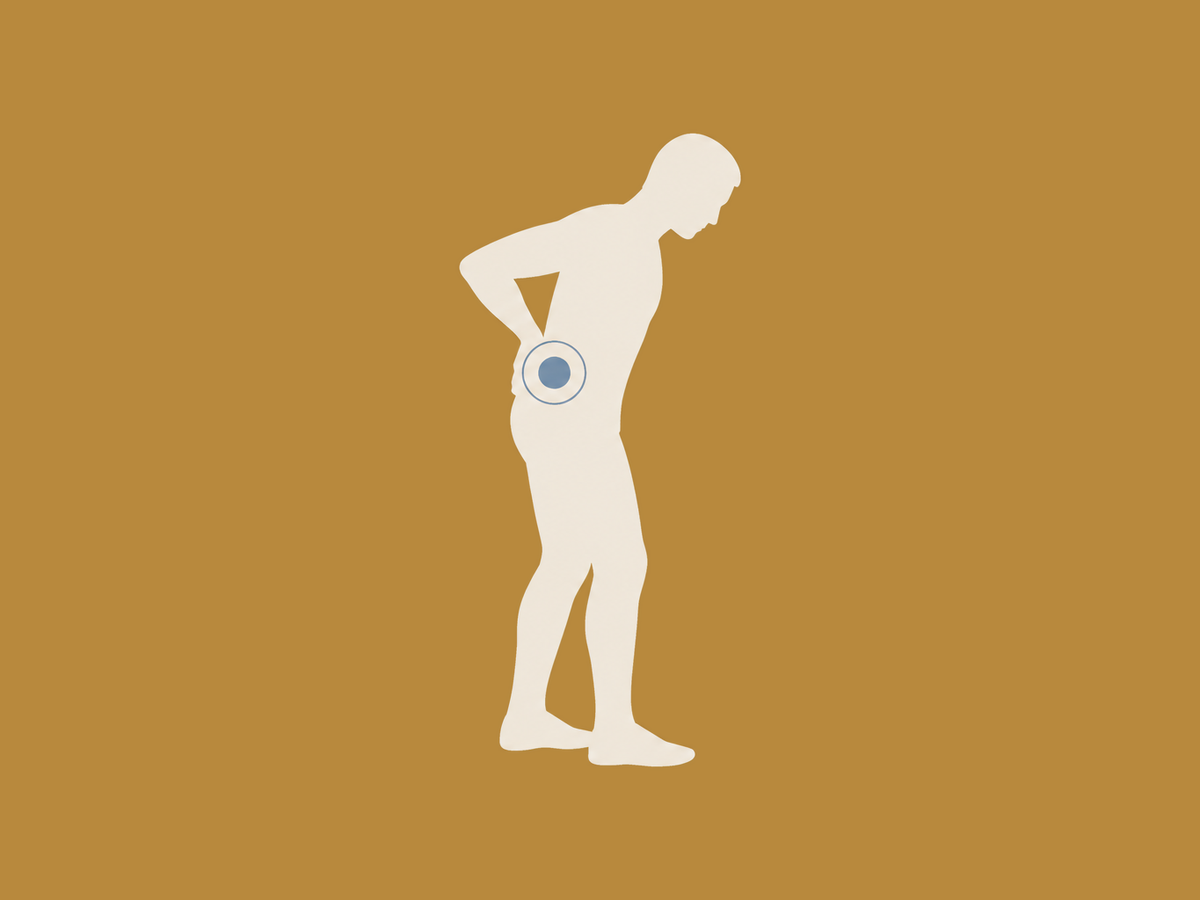 Illustration of a person holding their lower back